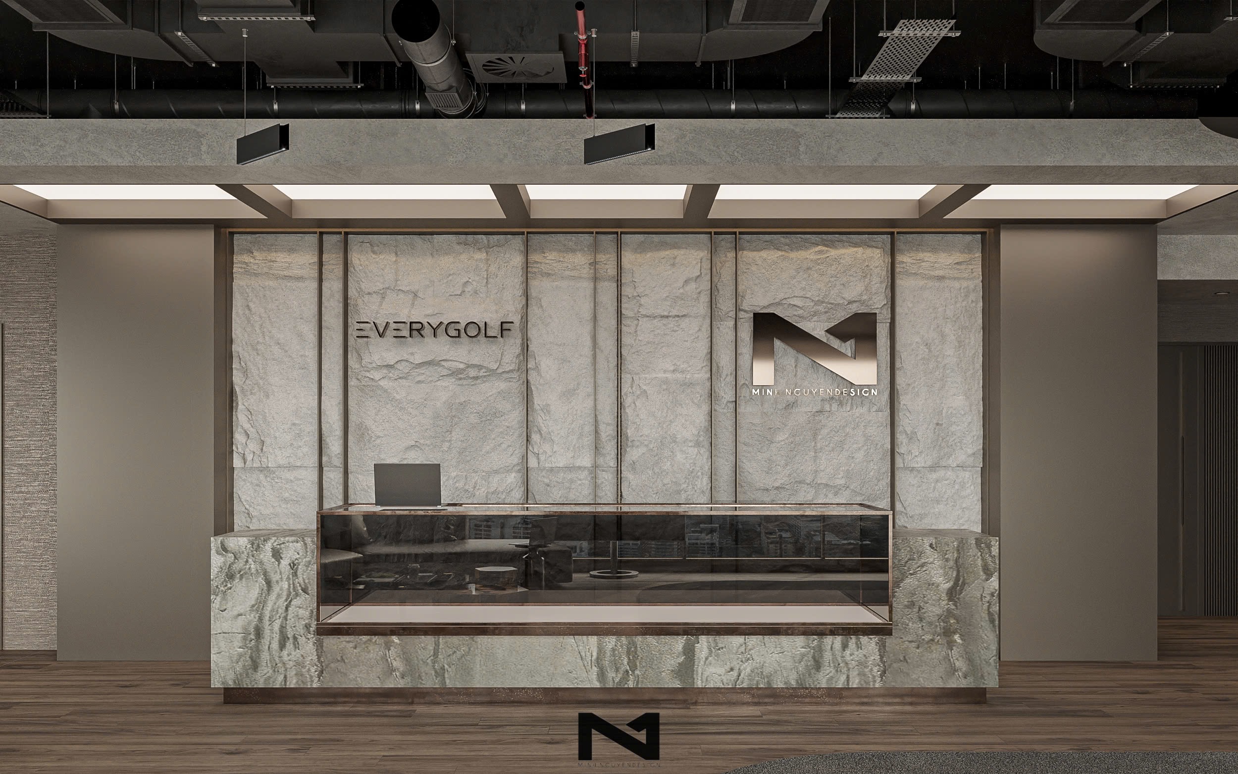 Góc lounge với khu hiển thị